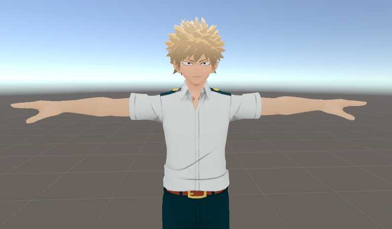 One's Justice Bakugo - School Uniform (22k Polys) (Visemes) Screenshot