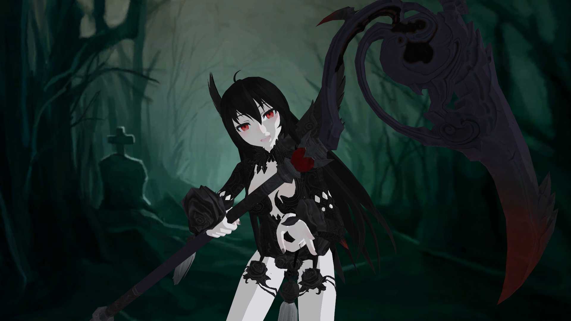 Reaper Girl with Scythe Spin Animation/Particles (39k) Screenshot