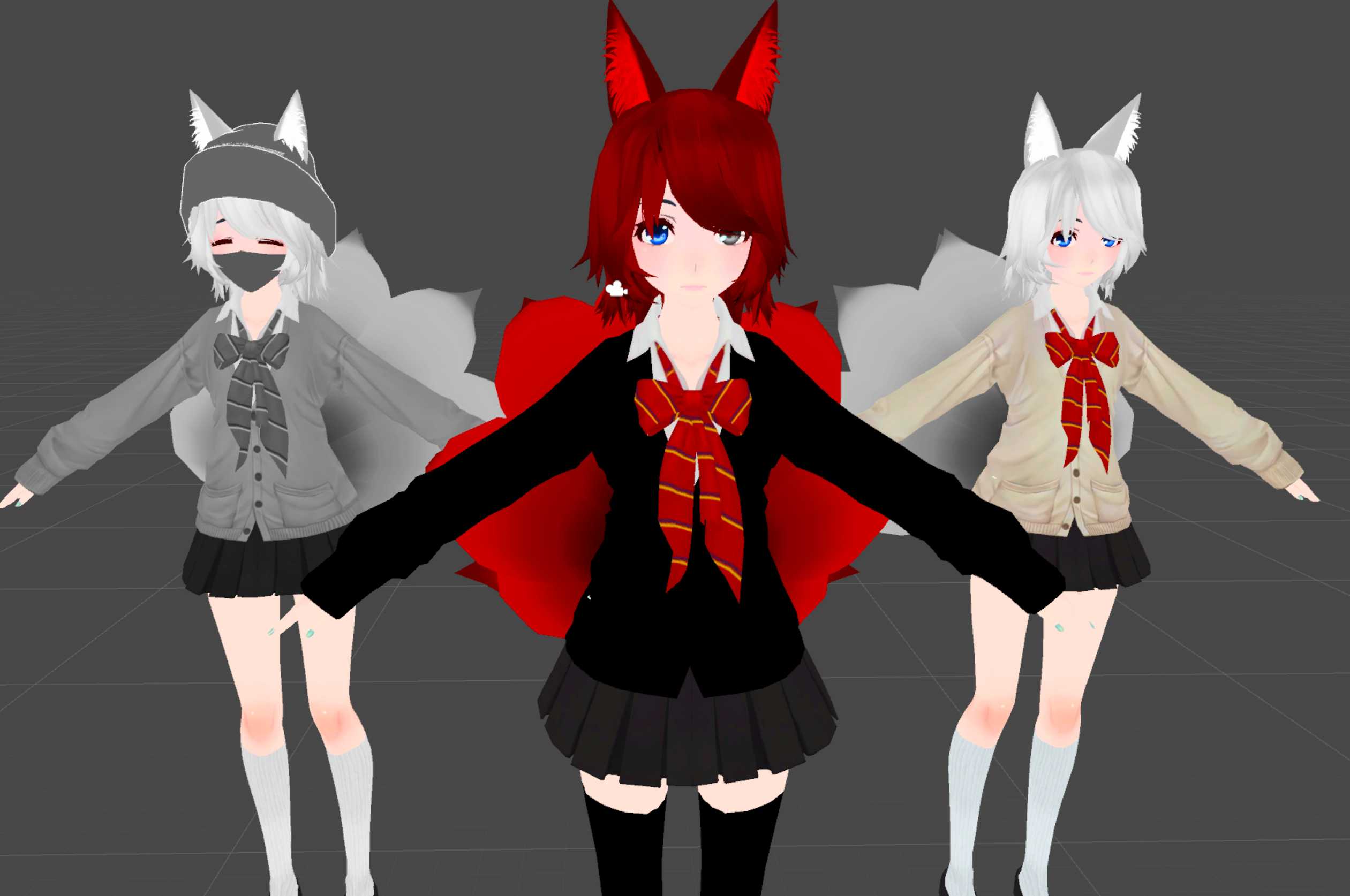 Fox School Girl (Update) (Dynamic Bones, Lip Sync, Eye Tracking) Screenshot