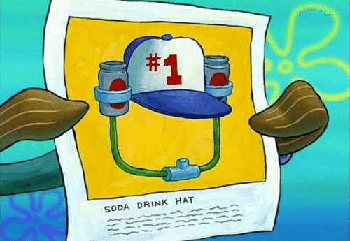 "One Krabs Trash" Novelty Soda Drinking Hat Screenshot