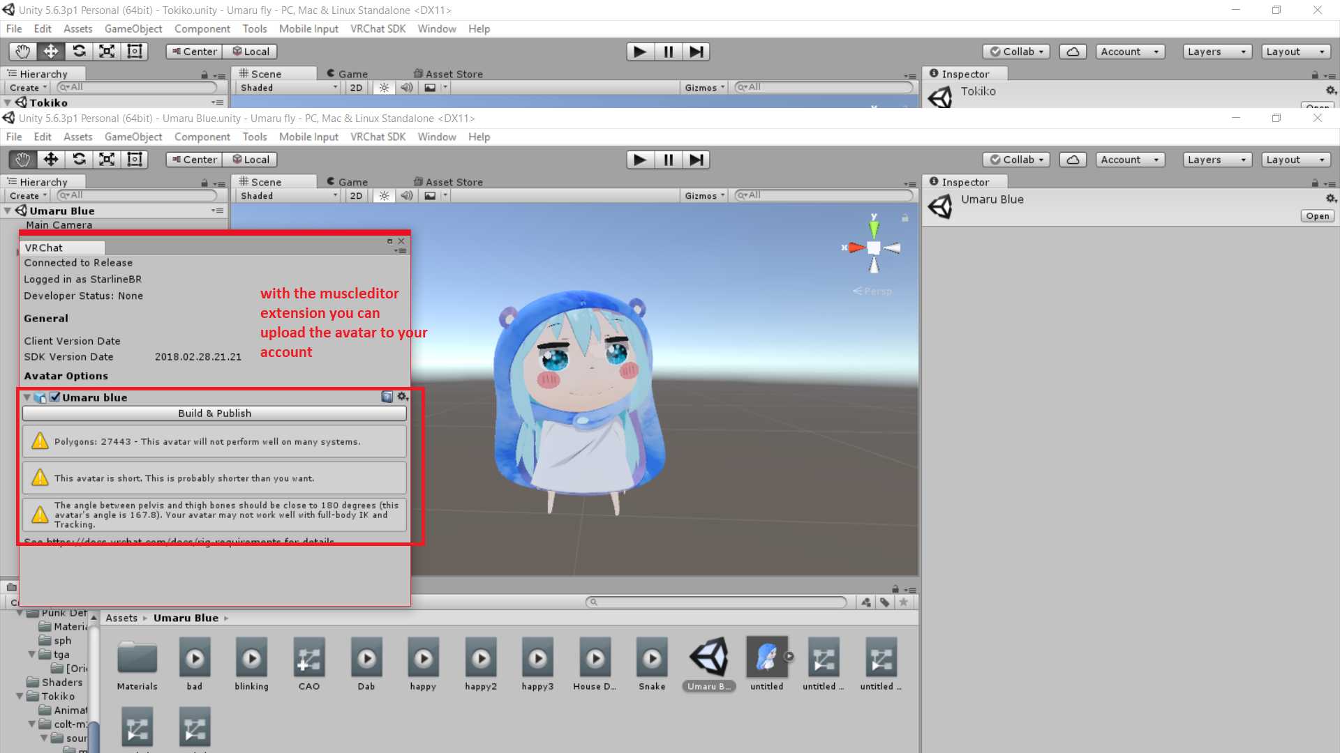 Umaru Blue(emotes,lip sync,face animations,blinking) Screenshot
