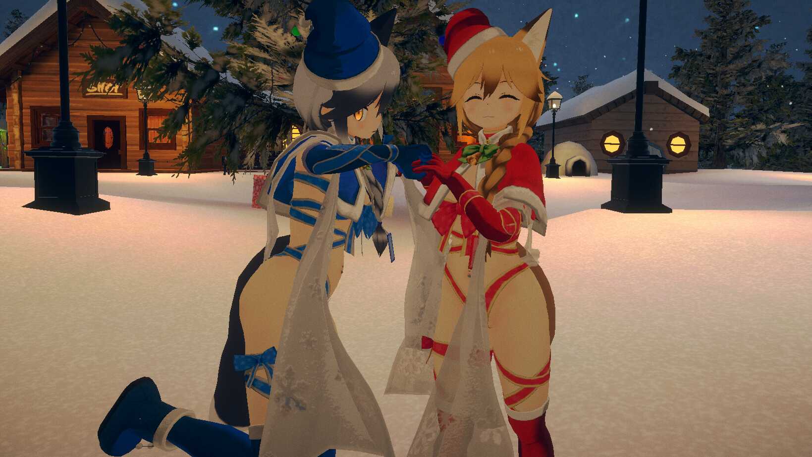 Christmas Ribbon Foxes Screenshot