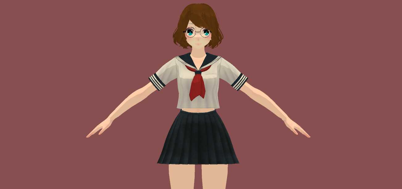 Average School Girl (Dynamic Bones, Lip Sync, Toggle Clothing/Body)  Screenshot