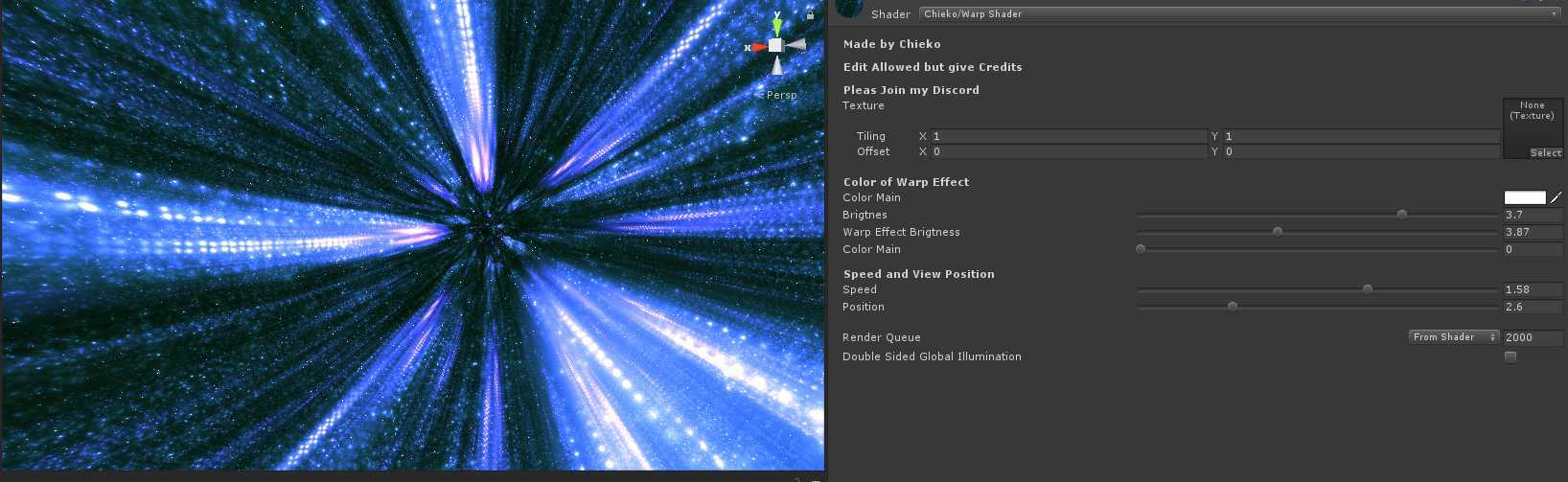 Chieko`s Screenspace Warpdrive Shader Screenshot