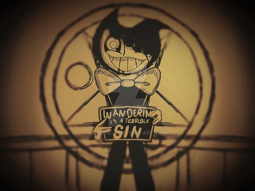 2D Bendy Cardboard cutout "wandering is a terrible sin" Screenshot