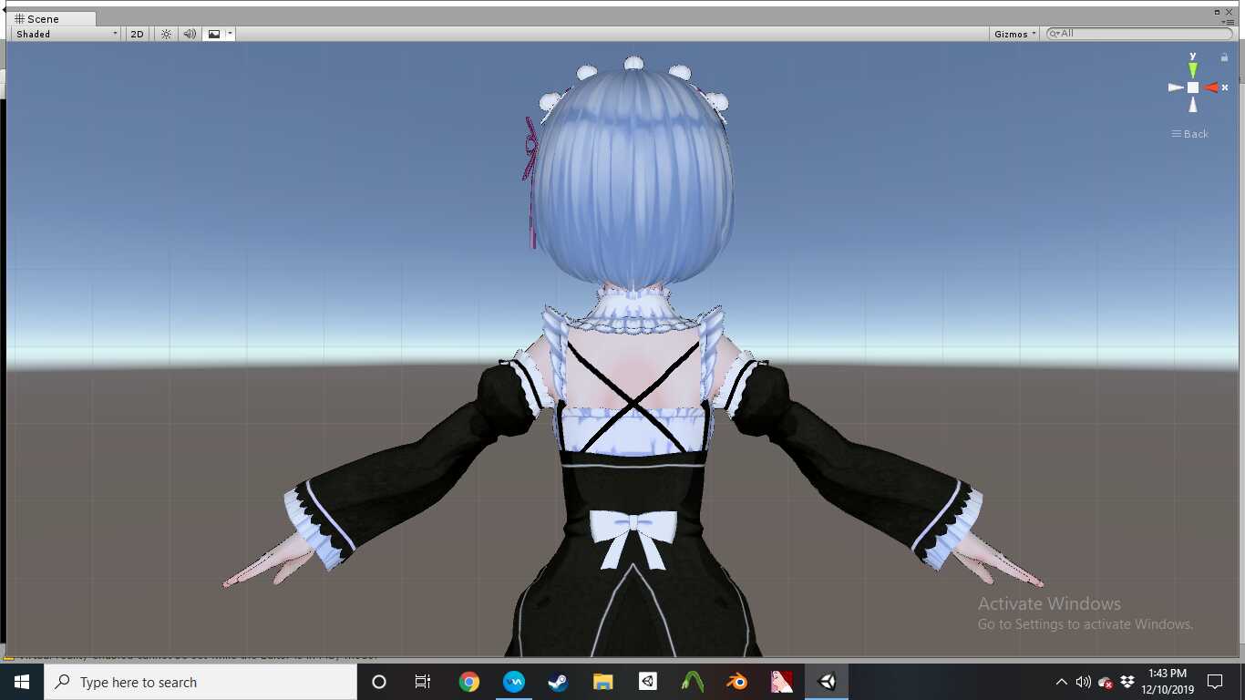 Rem from RE:zero blinking/eyetracking/visemes/jiggle physics/gesture animations  Screenshot