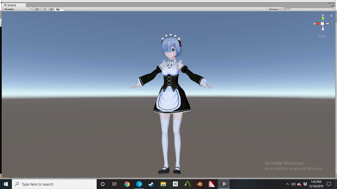 Rem from RE:zero blinking/eyetracking/visemes/jiggle physics/gesture animations  Screenshot