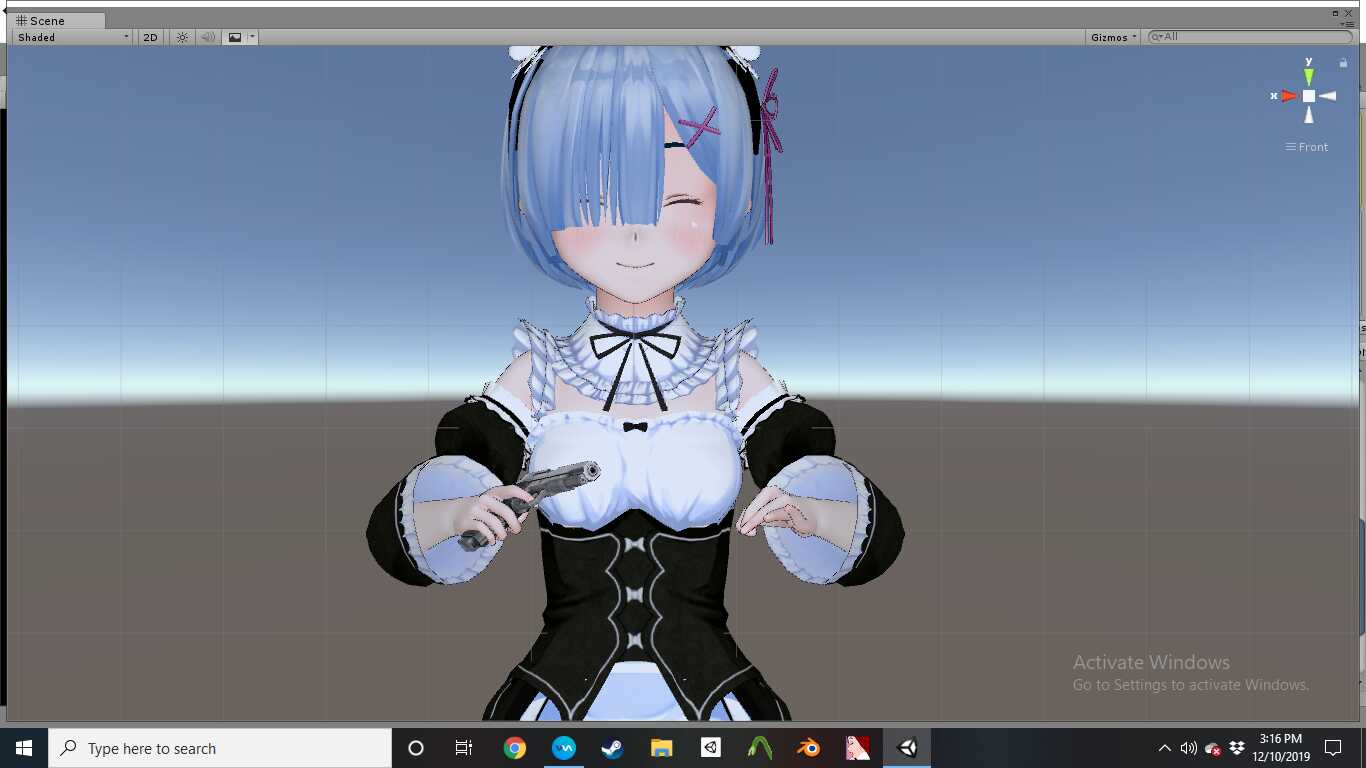 Rem from RE:zero blinking/eyetracking/visemes/jiggle physics/gesture animations  Screenshot