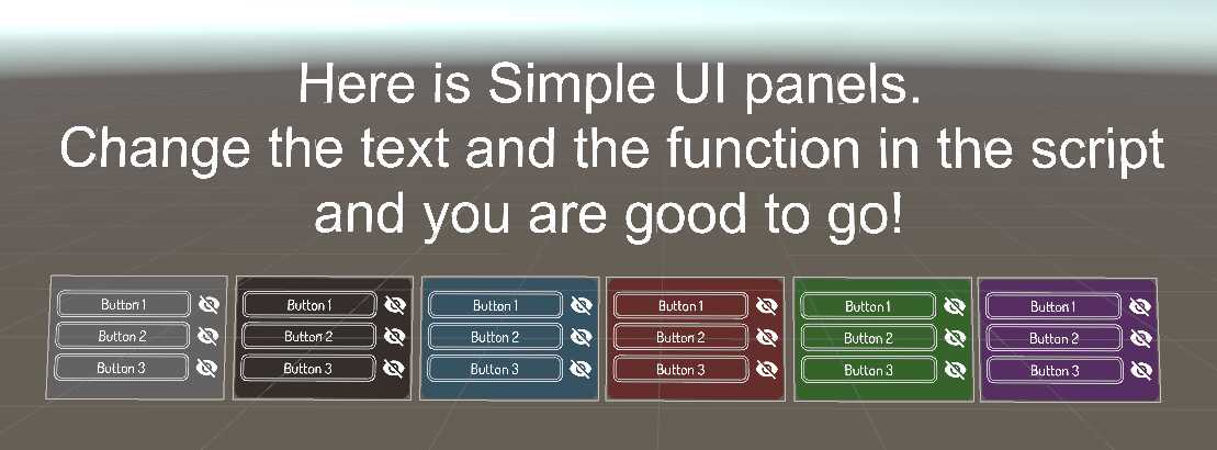 Simple UI panels Screenshot