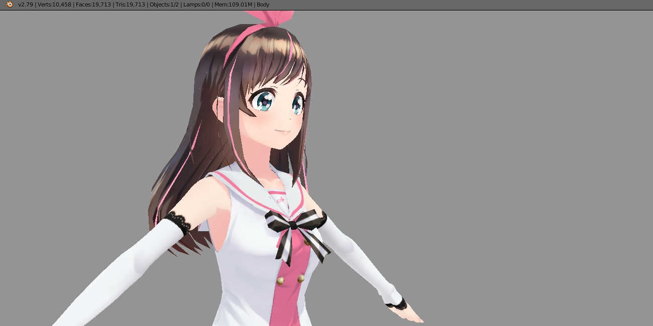 Kizuna AI (properly decimated under 20k + gestures) Screenshot