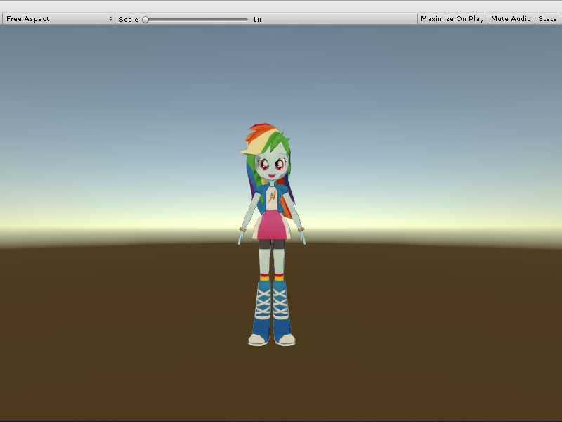 Rainbow Dash, human, fully rigged! Screenshot
