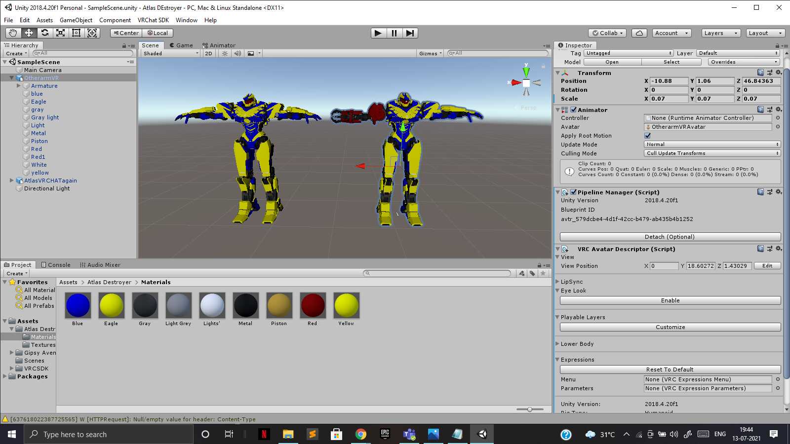 Atlas destroyer and Atlas destroyer with chaos nemesis arm Screenshot