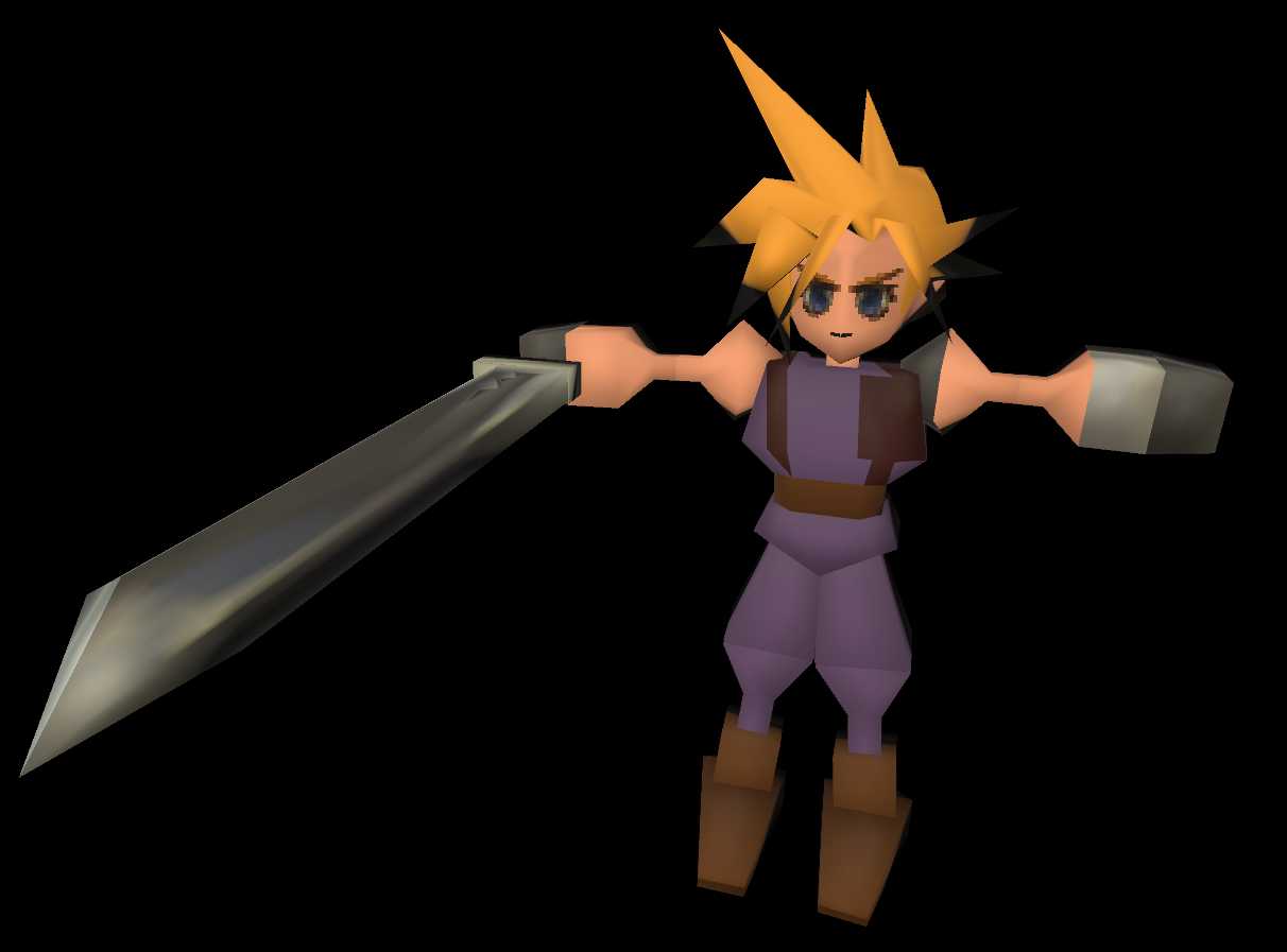 Cloud (Final Fantasy 7) (Lowpoly Field Model) Screenshot