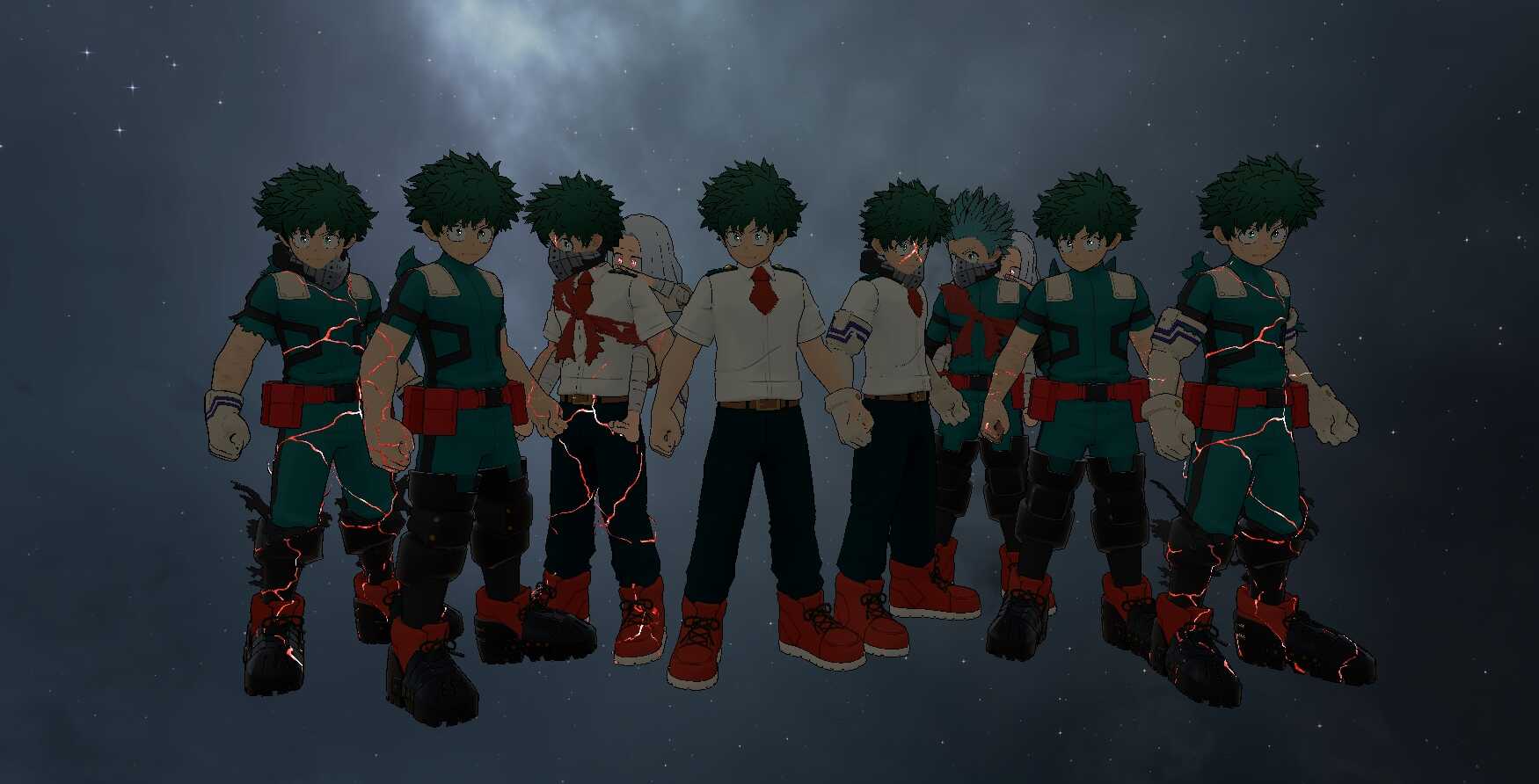 My Hero Academia - Izuku Midoriya w/ Eri - Deku (Eye Tracking, Full Body, Visemes, Dynamic Bones, 1 Tex, 22 Toggles) Screenshot