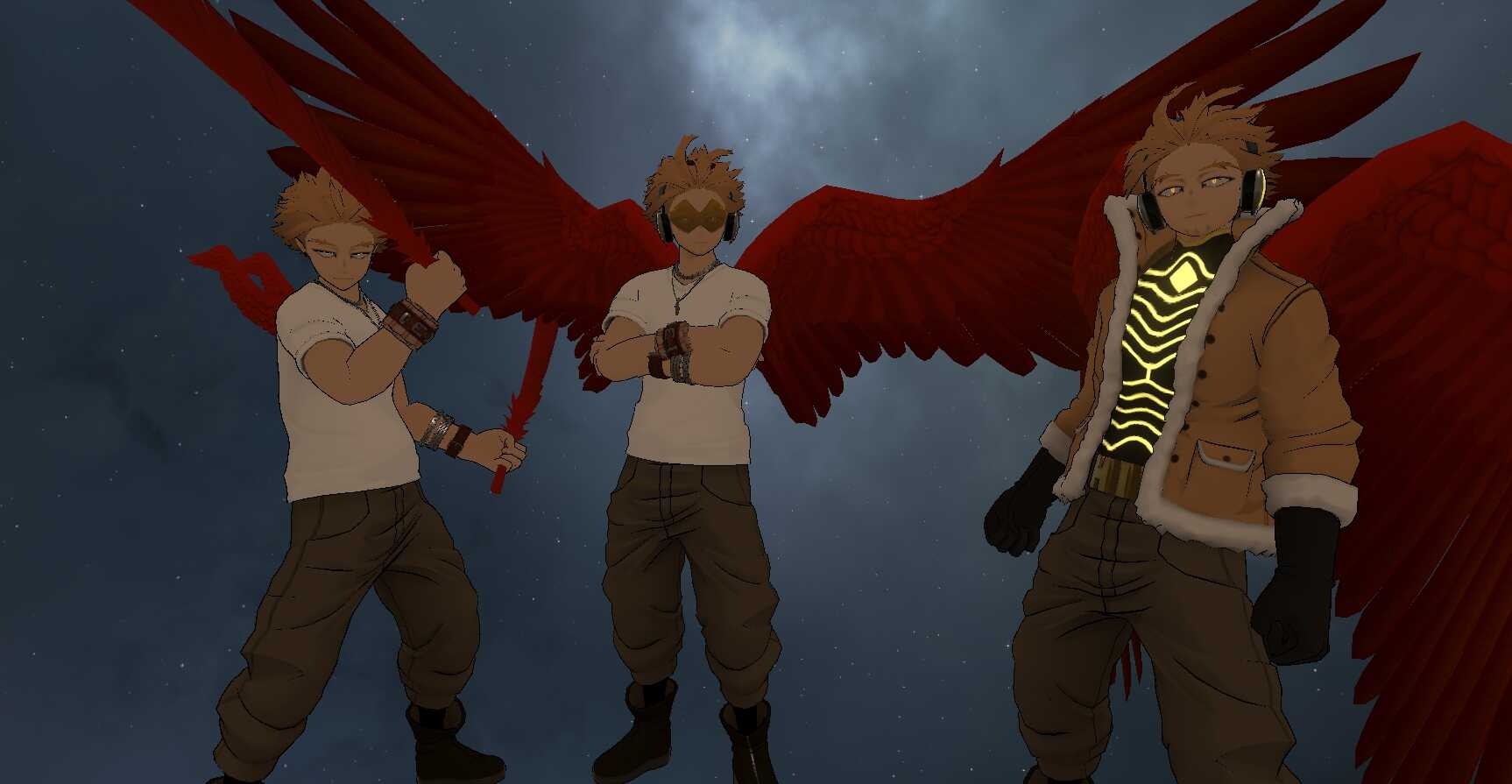 My Hero Academia - Hawks - Keigo Takami (Eye Tracking, FBT, Emmission, Sound FX, Animations, Dynamics, 1 Tex, 8 Toggles) Screenshot
