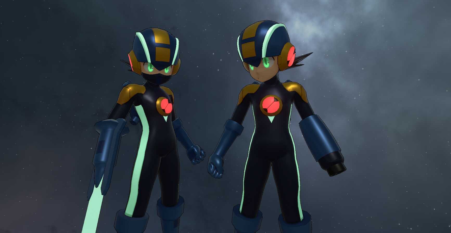Megaman Battle Network - Mega Man.EXE (Full Body, 1 Texture, Emmission, Visemes, Buster/Mask/Sword Toggles) Screenshot