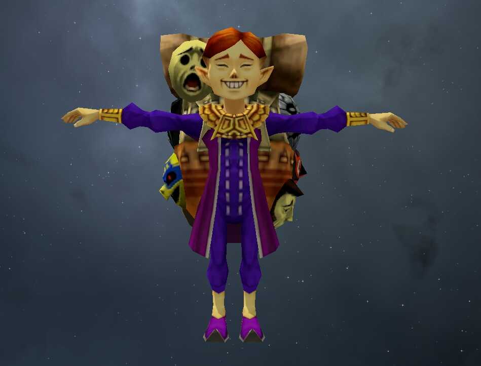 The Legend Of Zelda: OOT/Majora's Mask - Happy Mask Salesman (Fullbody, 1 Texture, Quest Compatible) Screenshot