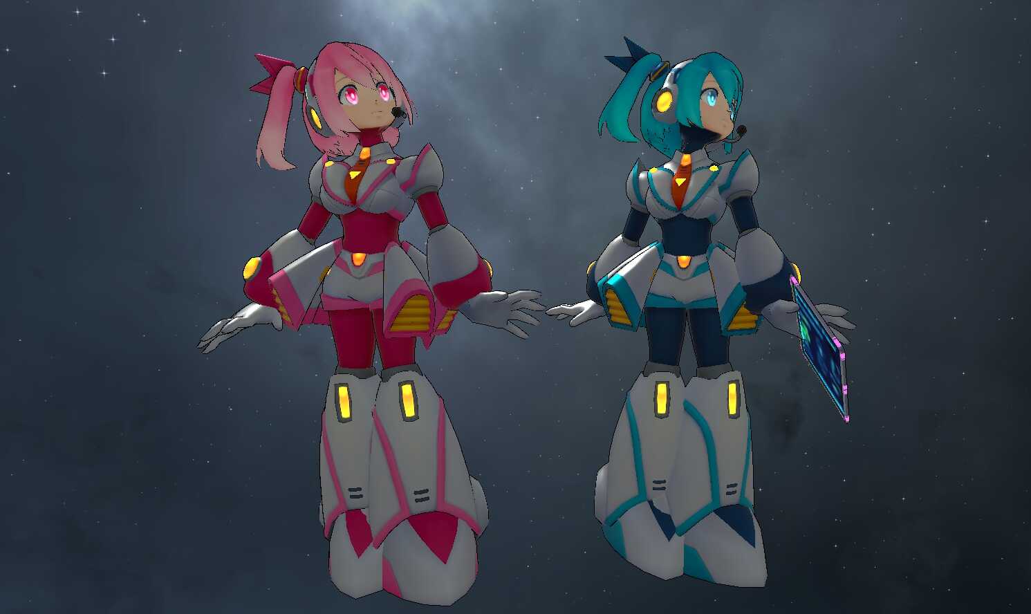 Mega Man X Dive - RiCo (Full Body, 2 Textures, 2 Outfits, Dynamic Bones, Emmission, Visemes) Screenshot