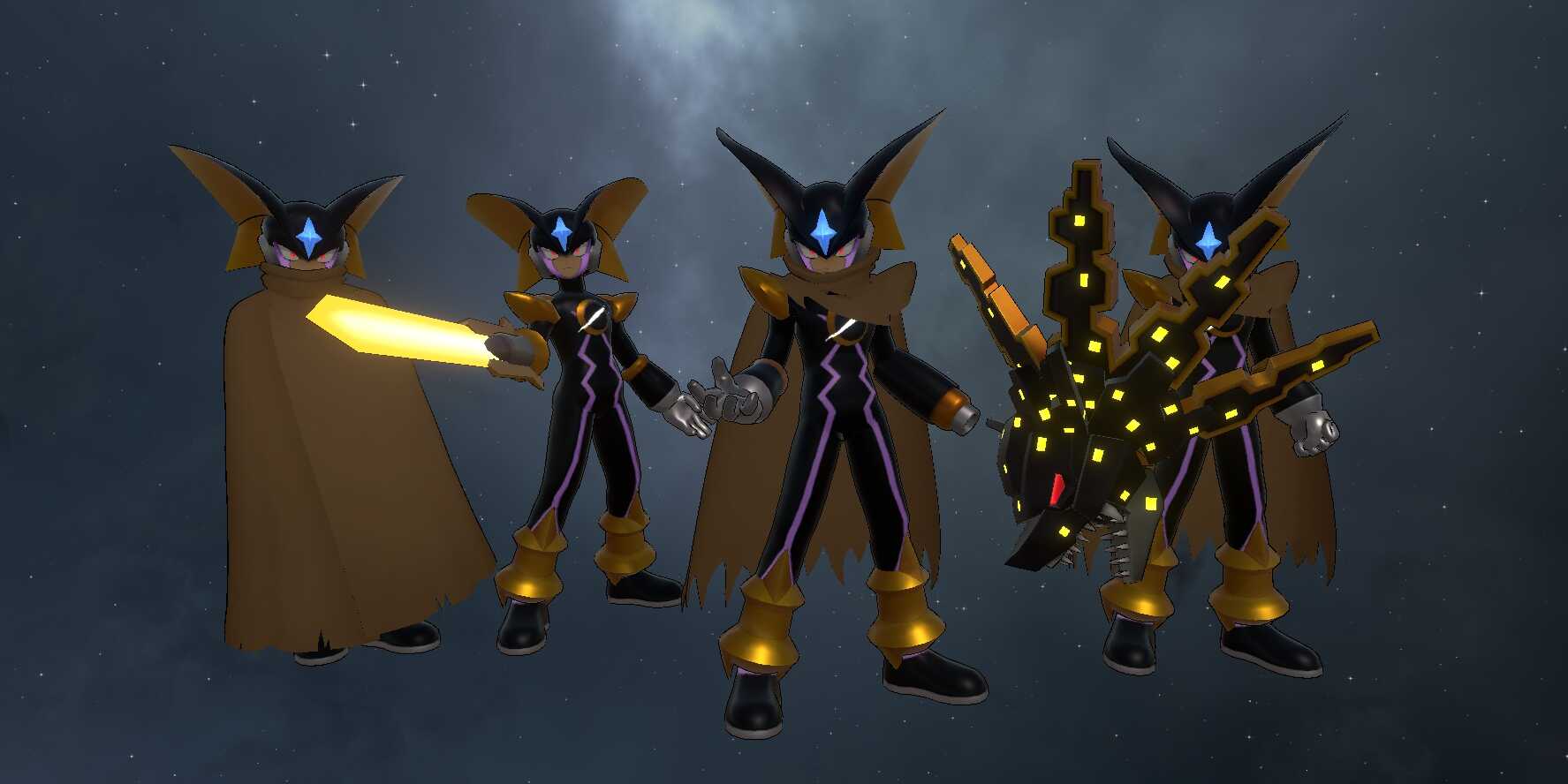 Megaman Battle Network - Bass.EXE - Forte (Full Body, 1 Texture, Emmission, Visemes, Dynamic Bones, 8 Toggles) Screenshot