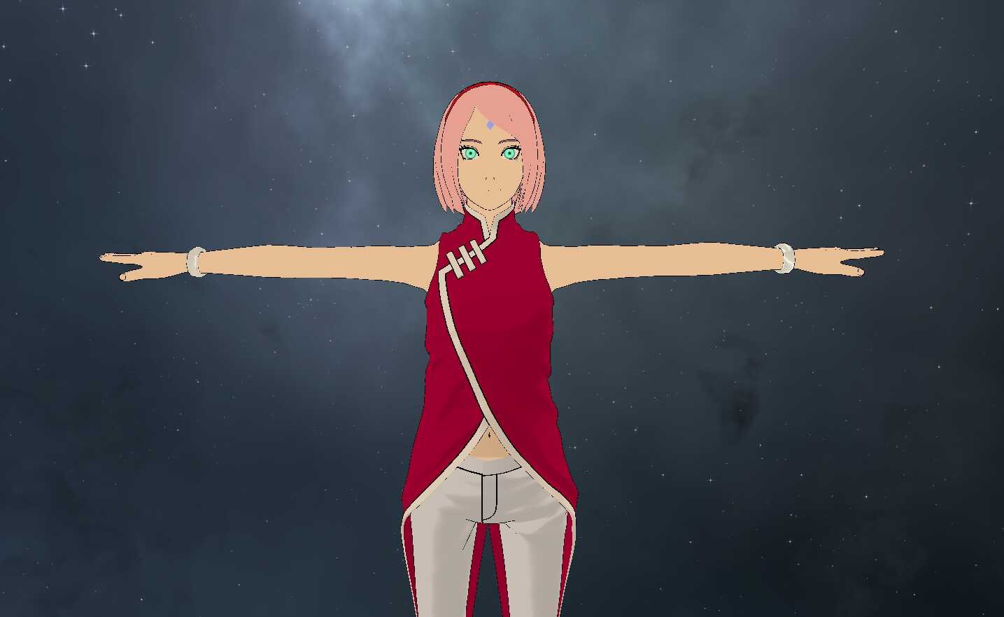 Naruto: Shinobi Striker - Sakura Haruno (Fullbody, Visemes, Dynamic Bones, 1 Texture) Screenshot
