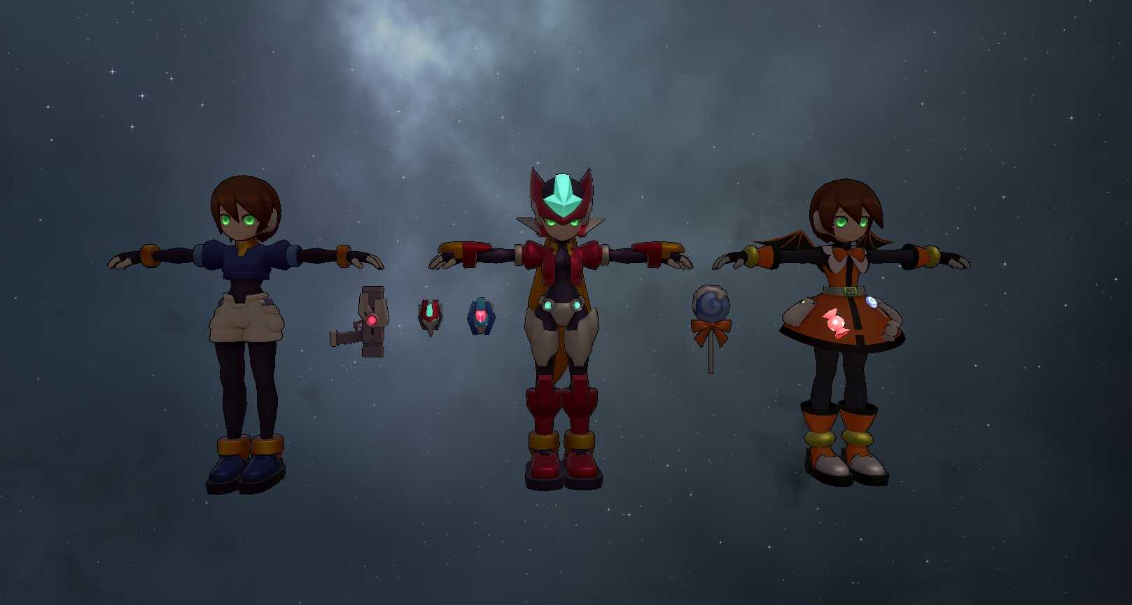 Mega Man ZX - Aile (Fullbody, Visemes, Emmission, Dynamics, 4 Items, 3 Outfits) Screenshot
