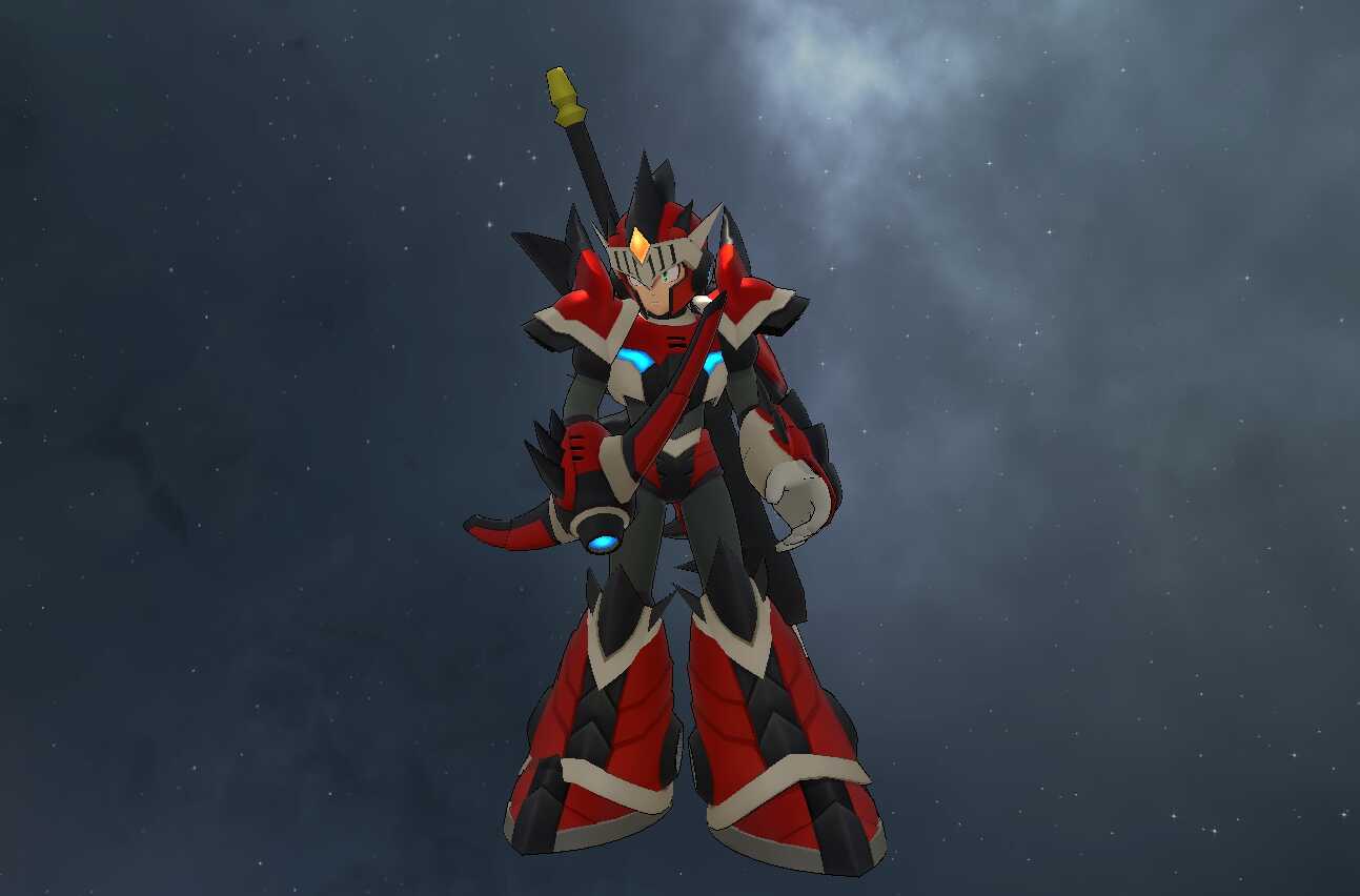 Rockman X Dive - Monster Hunter Event - X Alt Outfit (Emmission, Sword and Buster Toggles, Visemes, 2 Tex) Screenshot