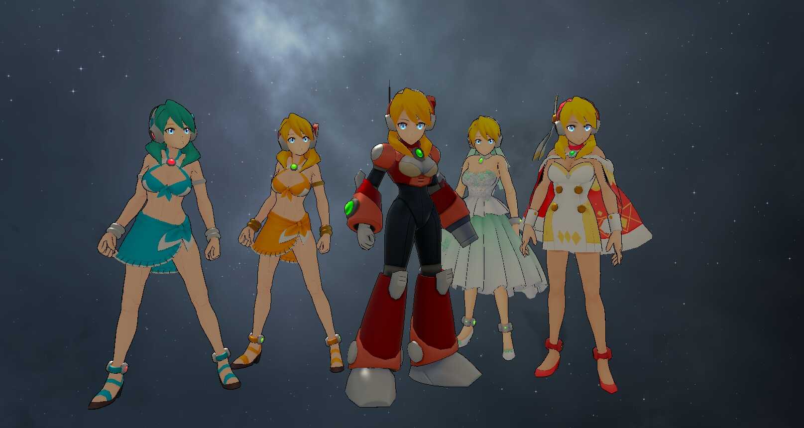 Mega Man X - Alia (Full Body, 5 Outfits, Buster Toggle, 3 Textures, Visemes, Emmission, Dynamic Bones) Screenshot