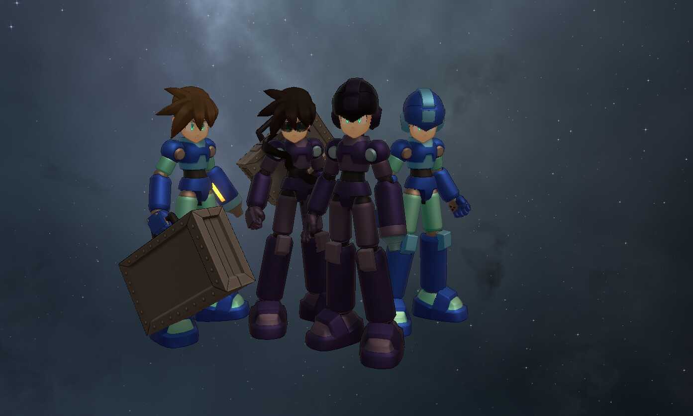 Mega Man Legends -Rock Volnutt (Full Body, 2 Outfits, Visemes, Emmission, Buster, Helmet, Shades, and Briefcase Toggles) Screenshot