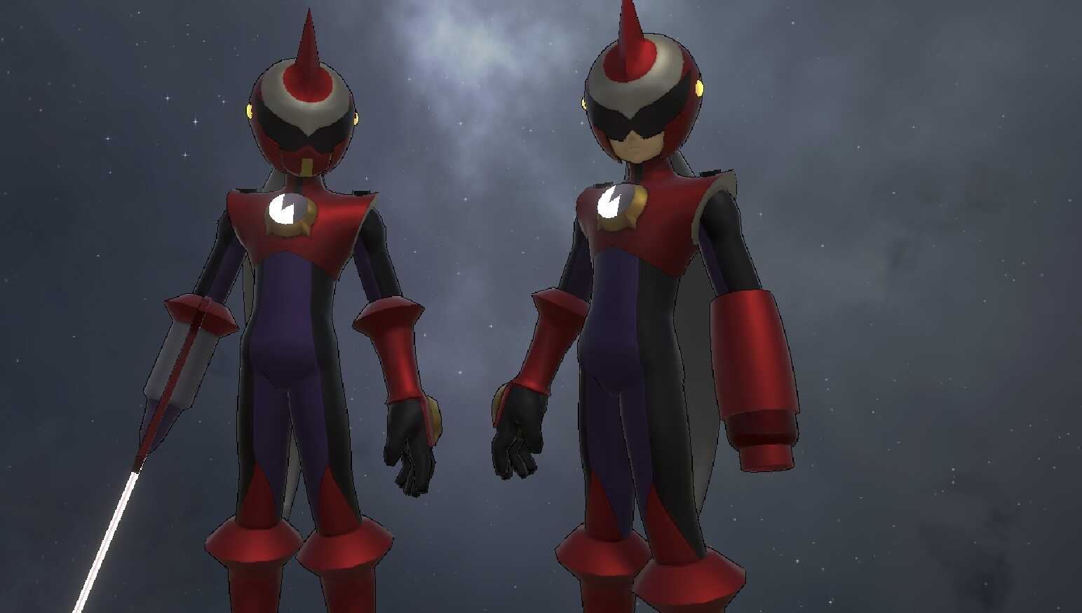 Megaman Battle Network - ProtoMan (Full Body, 1 Texture, Emmission, Visemes, Buster/Mask/Sword Toggles, Dynamic Bones) Screenshot
