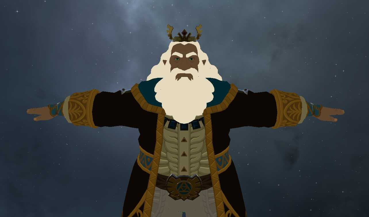 The Legend Of Zelda: BOTW - The King of Hyrule (Full Body, Visemes, Eye Tracking, 1 Texture) Screenshot