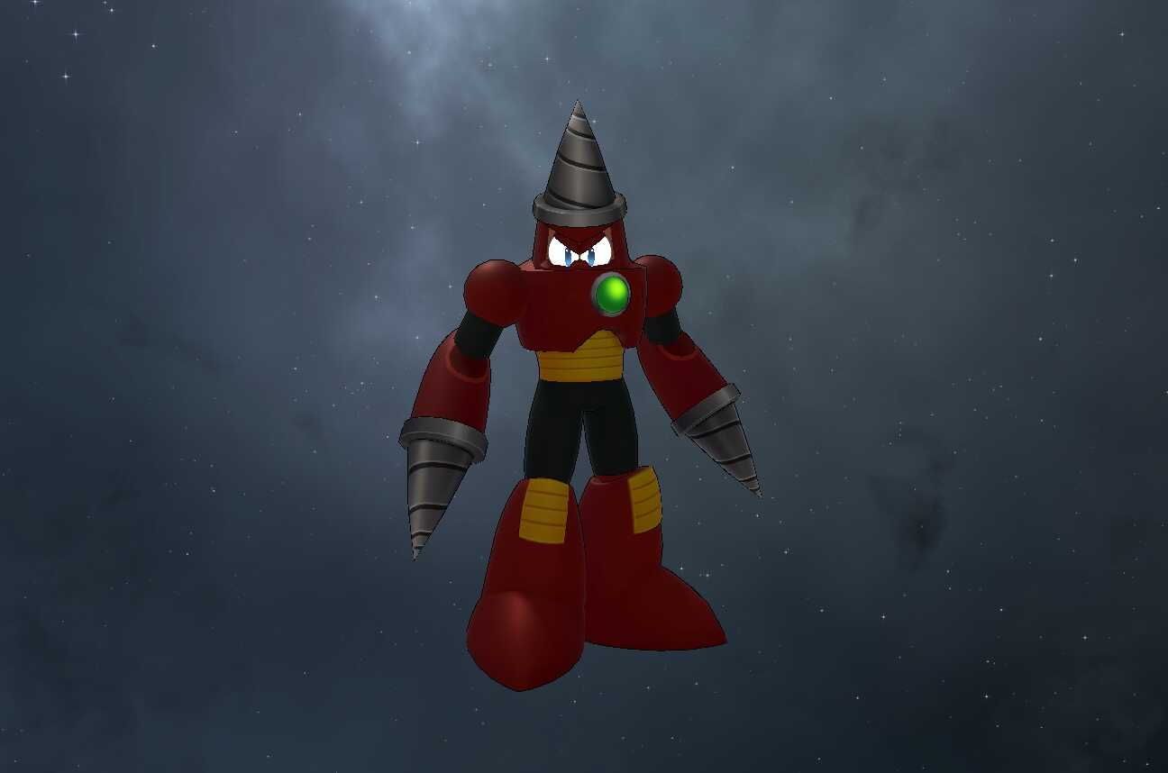 Mega Man- Drill Man (Full Body, Visemes, Eye Tracking, 1 Texture, Emmission) Screenshot