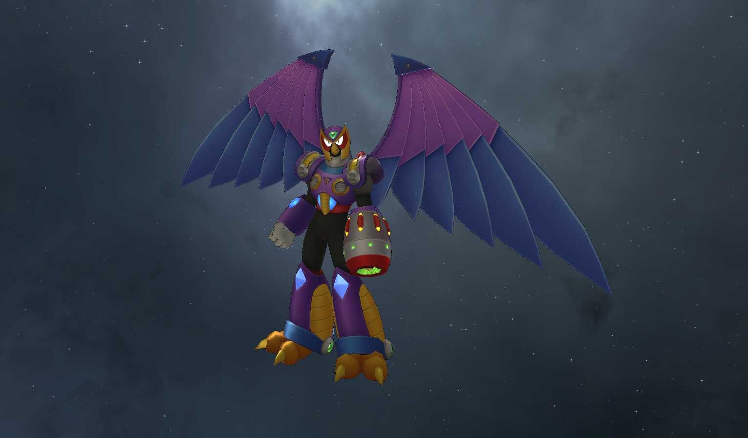 Mega Man X - Storm Eagle (Full Body, 1 Texture, Emmission, 6K polys, Visemes, Dynamic Bones, Wings Close Blendshape) Screenshot