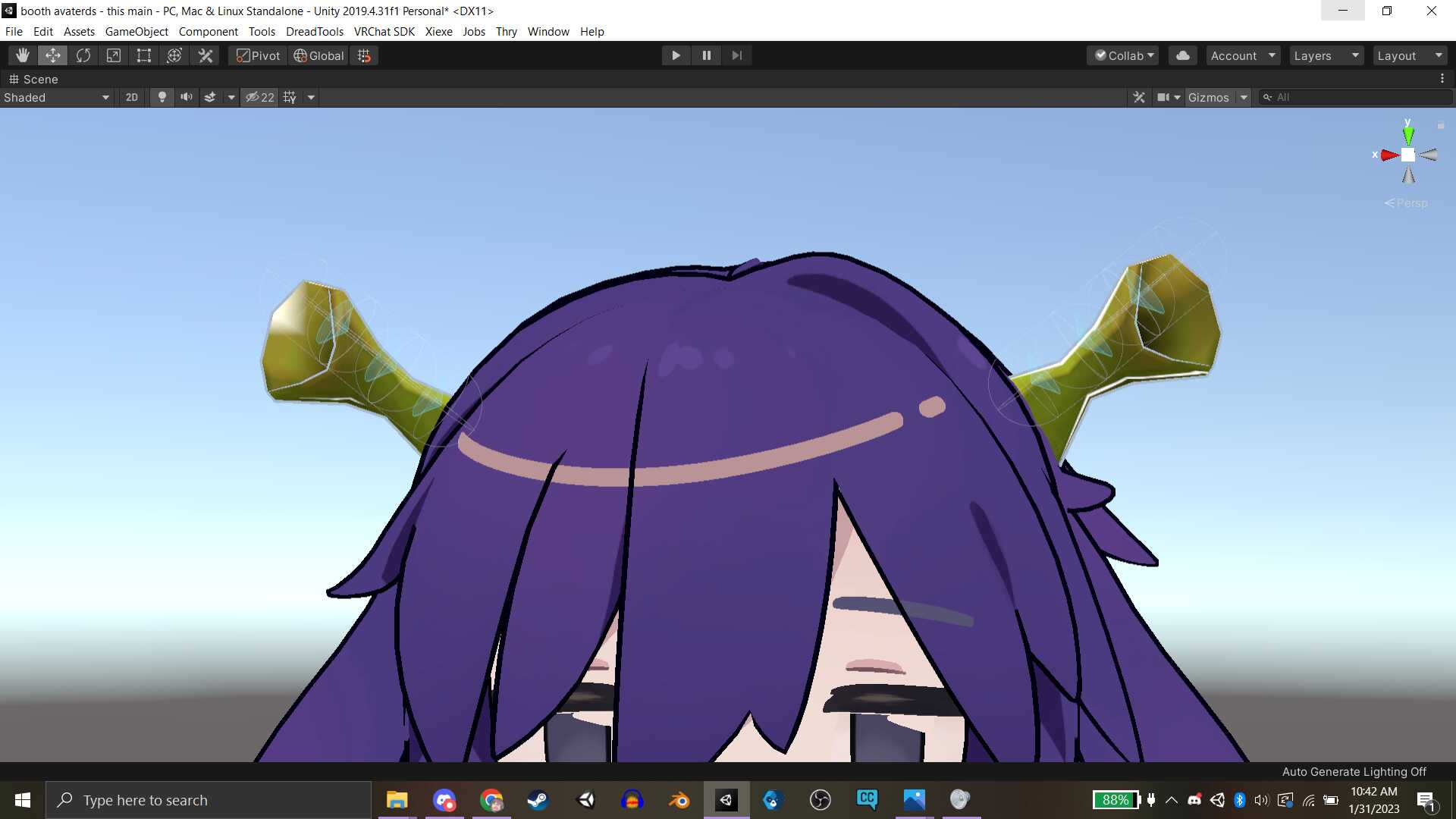 shrek ears and shrek hoodie hood Screenshot