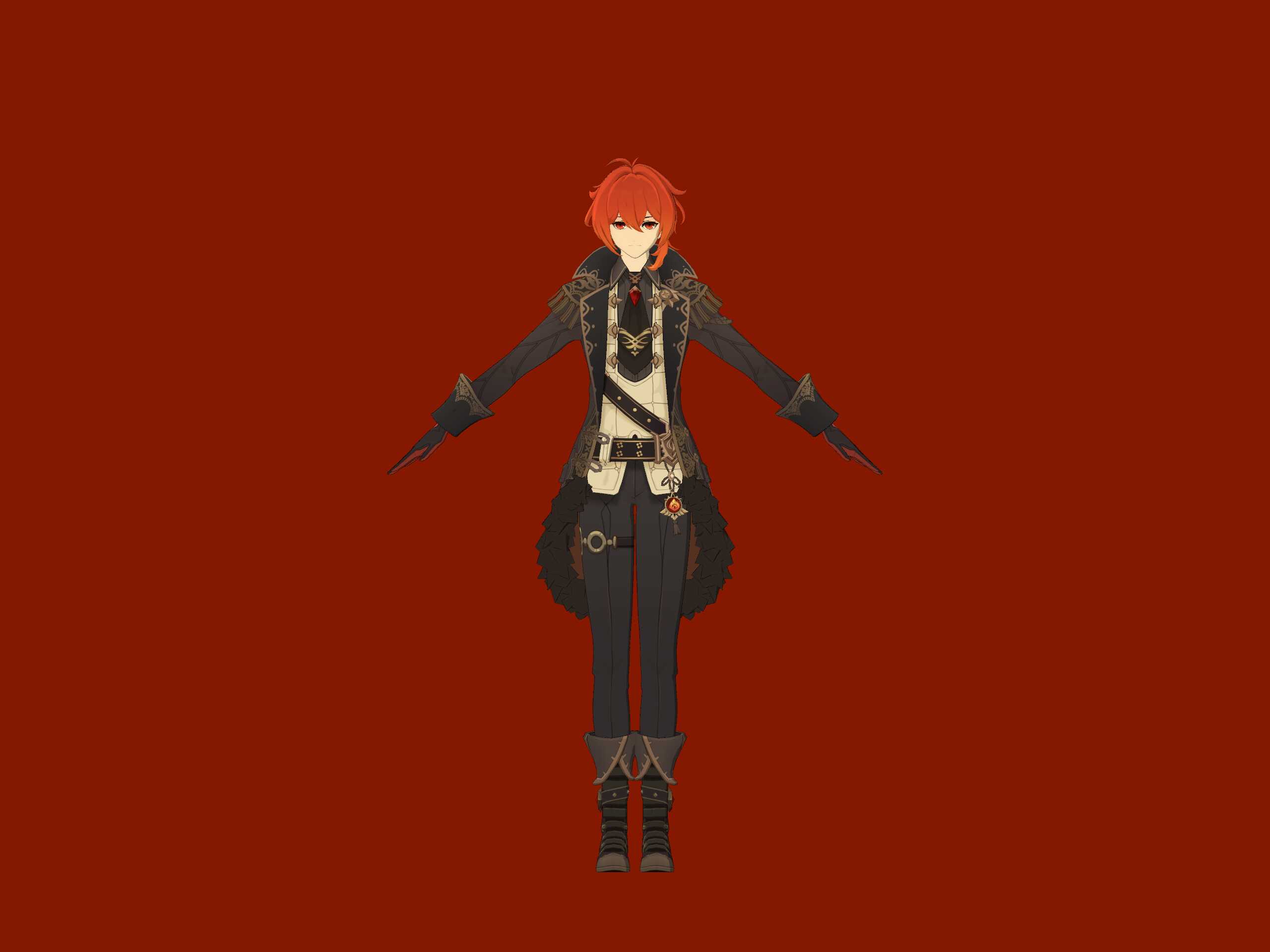 Genshin Impact - Diluc (gestures, dynamic bones) Screenshot