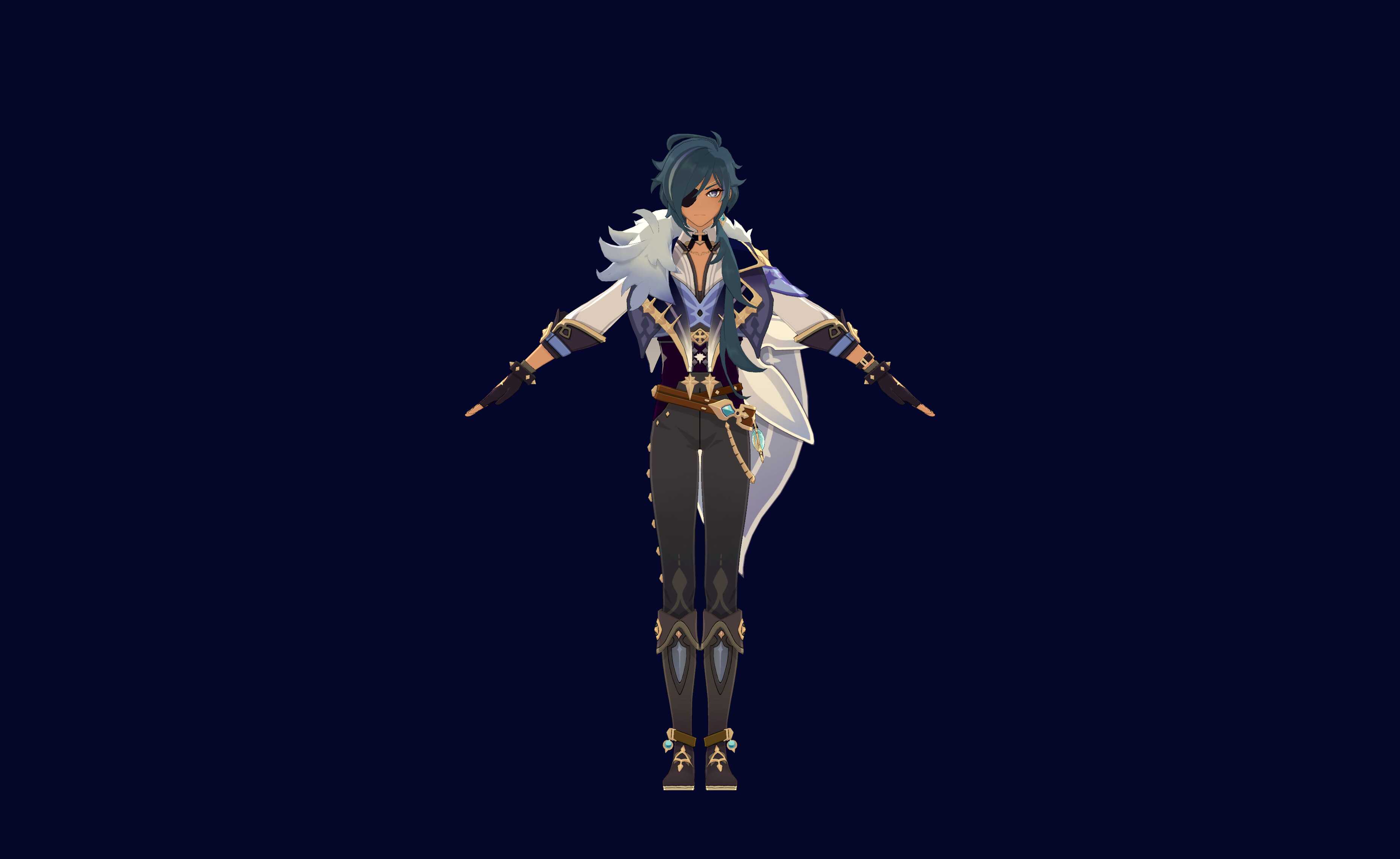 Genshin Impact - Kaeya (gestures, dynamic bones) Screenshot