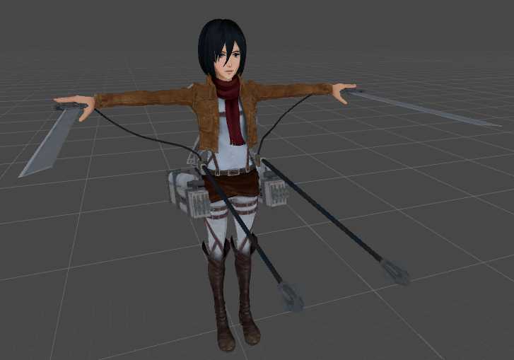 Mikasa Ackerman with Vertical maneuvering equipment Screenshot