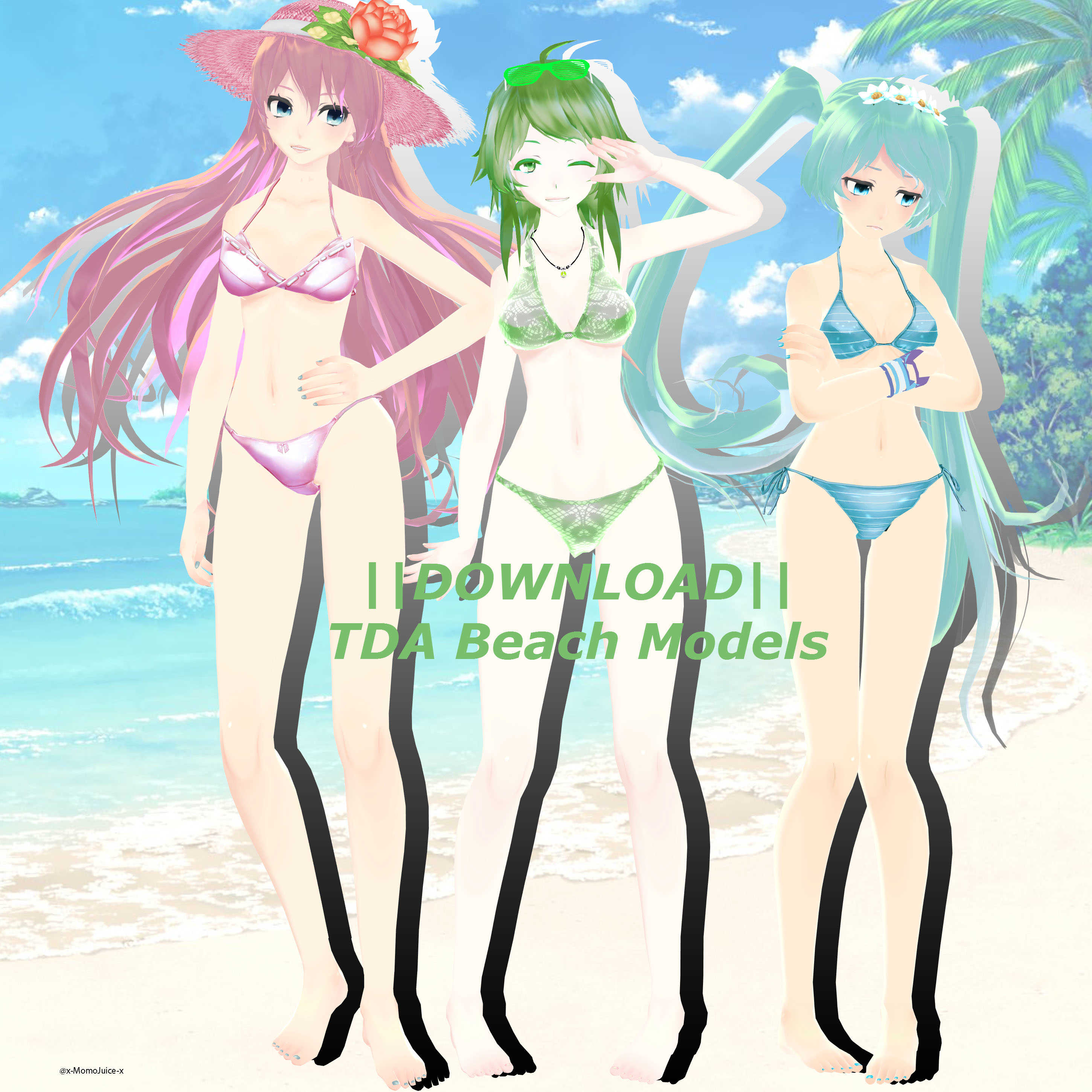 TDA Beach Gumi {Lip Sync, Eye Track, 5 Emotes & Modded SDK} Screenshot