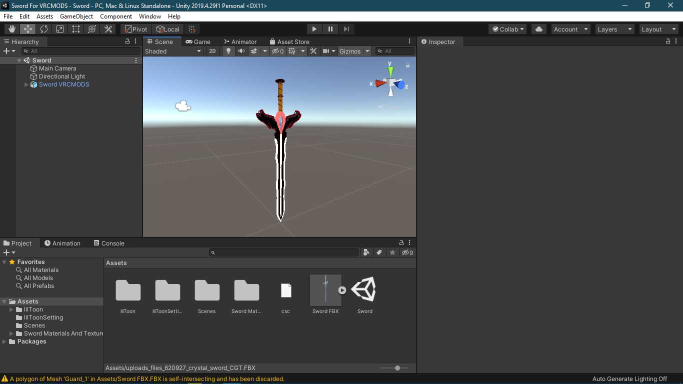 Sword With Texture and Materials / Sword FBX Model Screenshot